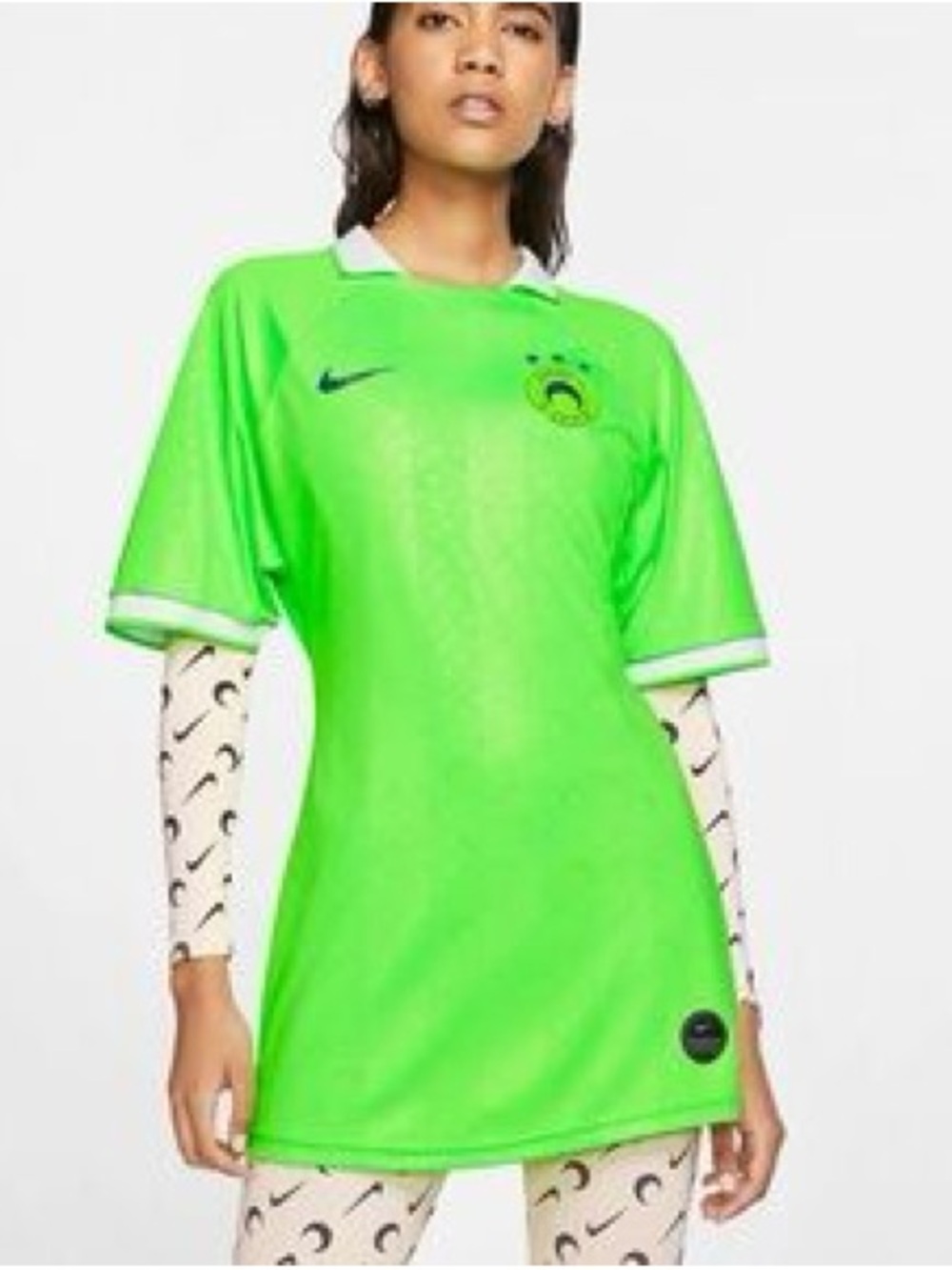RARE Marine Serre x Nike Neon Green Soccer Jersey Dress + Pink Moon Catsuit
